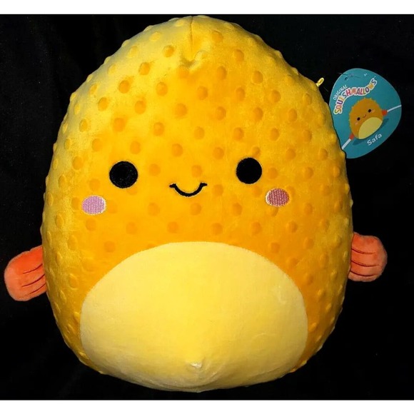 Squishmallow 11” Safa Puffer Fish Soft Gold Minky Polka Dotted Sea Plush - Picture 4 of 4